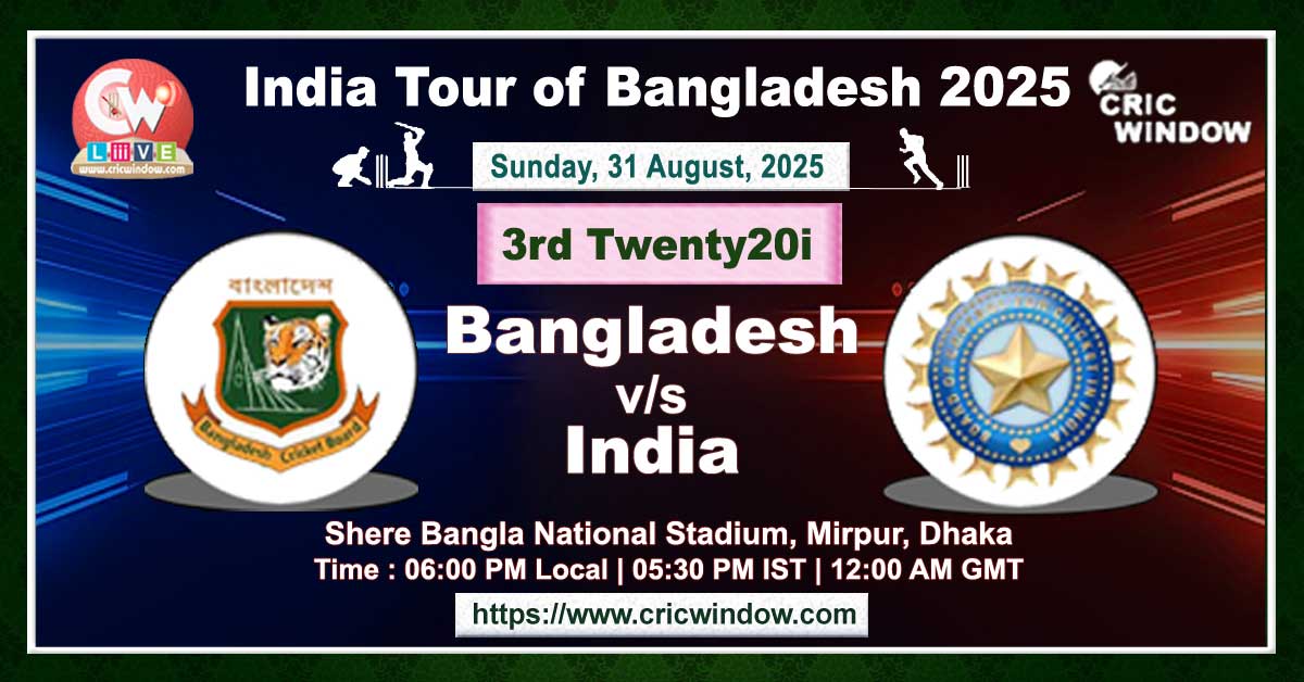 3rd t20i Ban vs Ind live updates