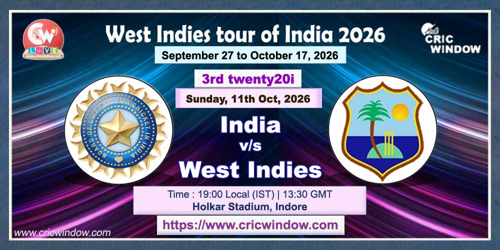 3rd t20i India vs West Indies live 2026