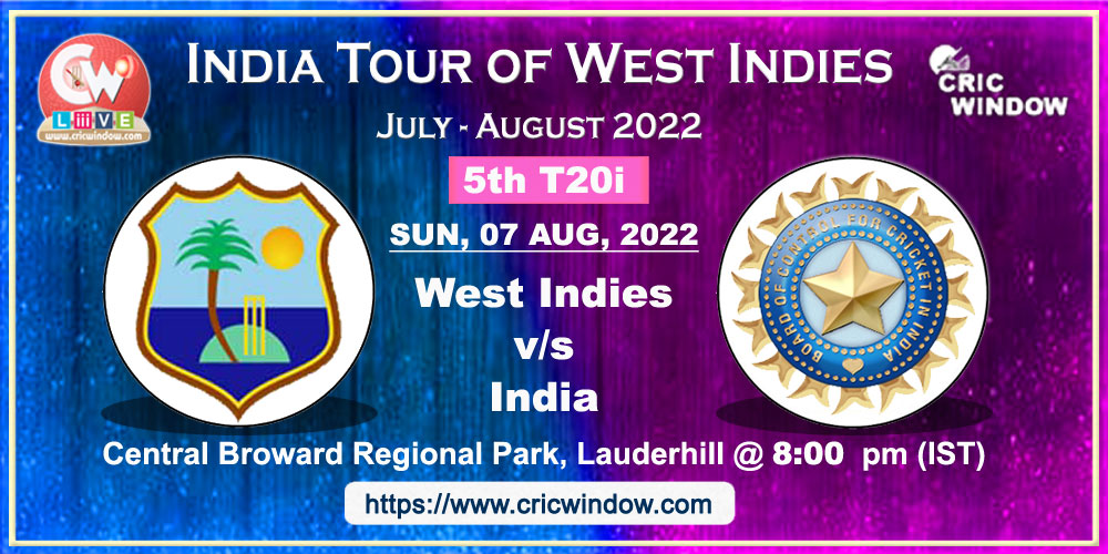 5th T20i : West Indies vs India live action
