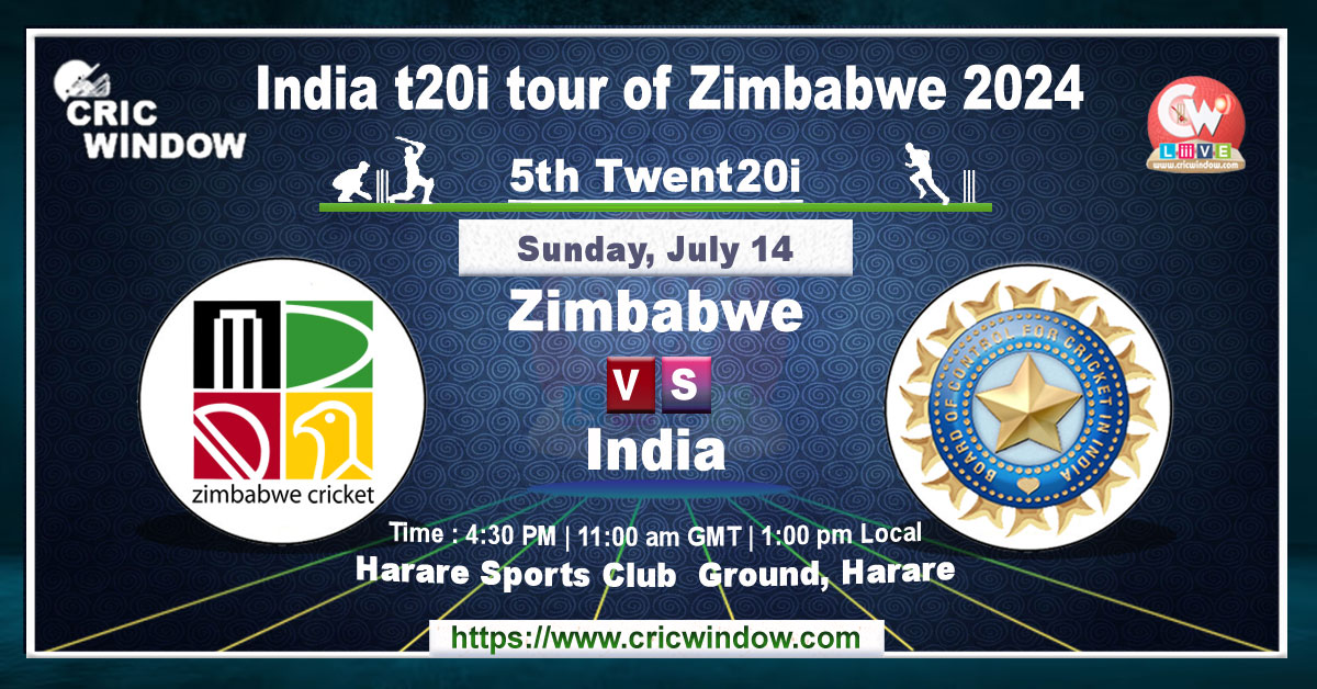 5th T20i Zimbabwe vs India live 2025