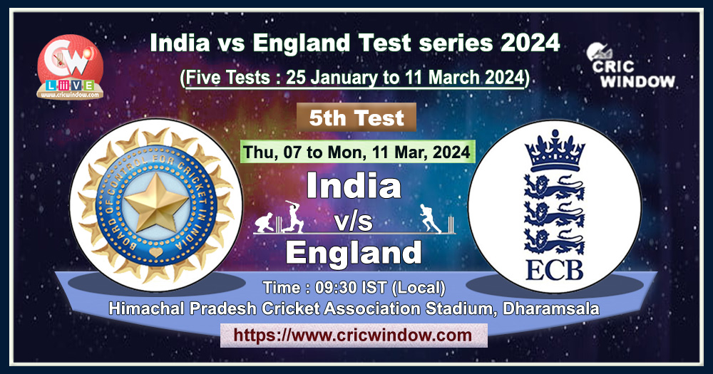 5th test - India vs England live scorecard