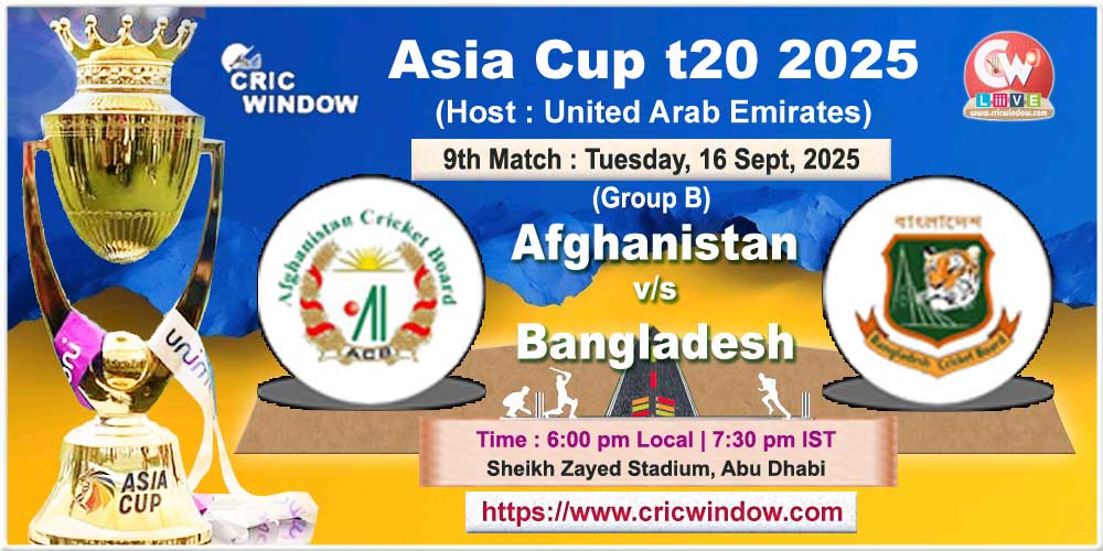 Asiacup 2025 Match 9 Afgh vs Ban live action