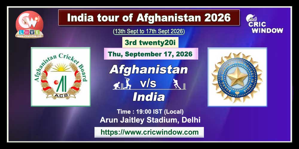3rd t20i Afghanistan vs India live 2026