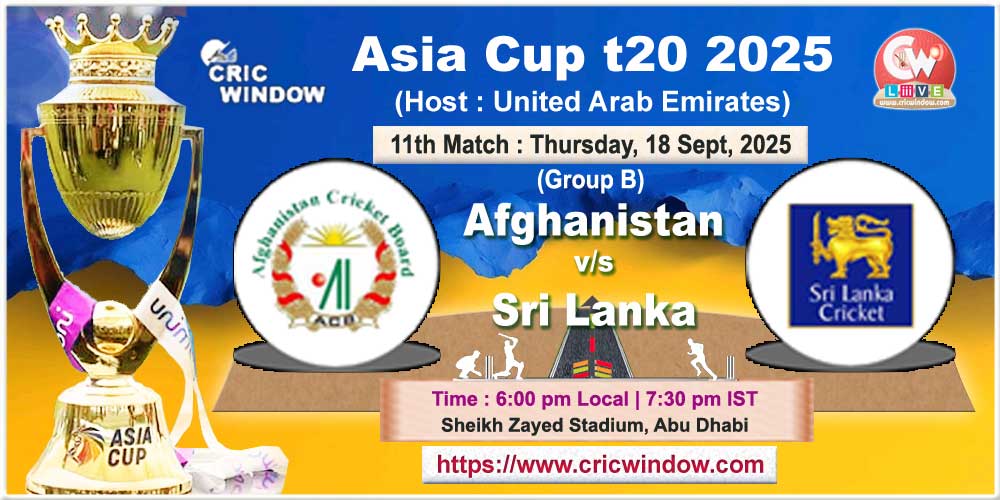 Asiacup 2025 Match 11 Afgh vs SL live action