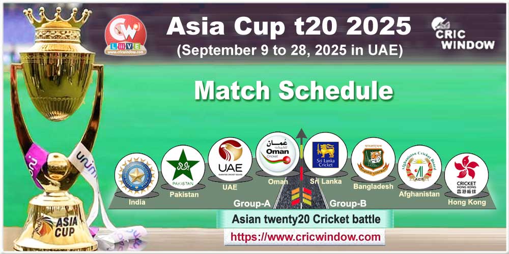 Cricket Asiacup t20 schedule 2025