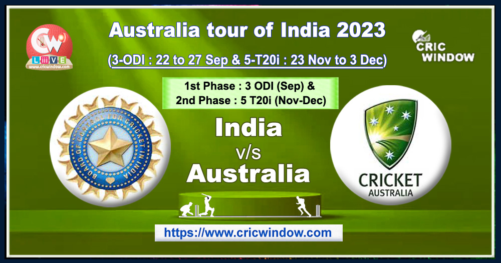 India vs Australia odi and t20 series 2023