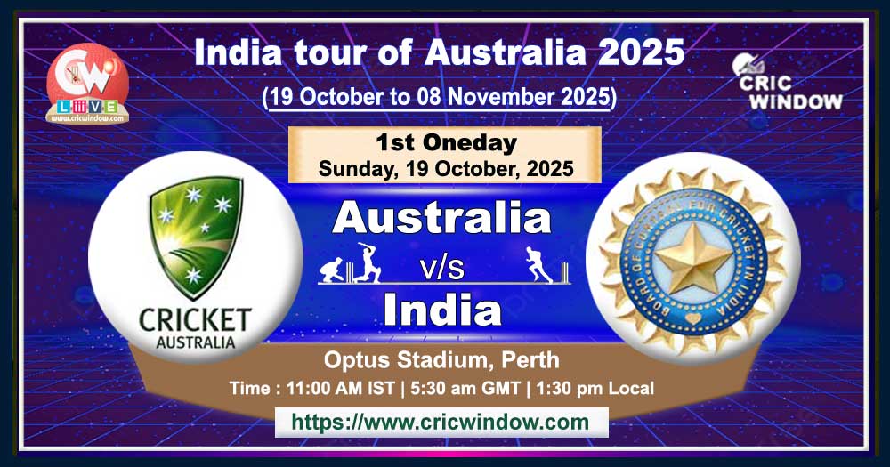 1st ODI : Australia vs India live 2025