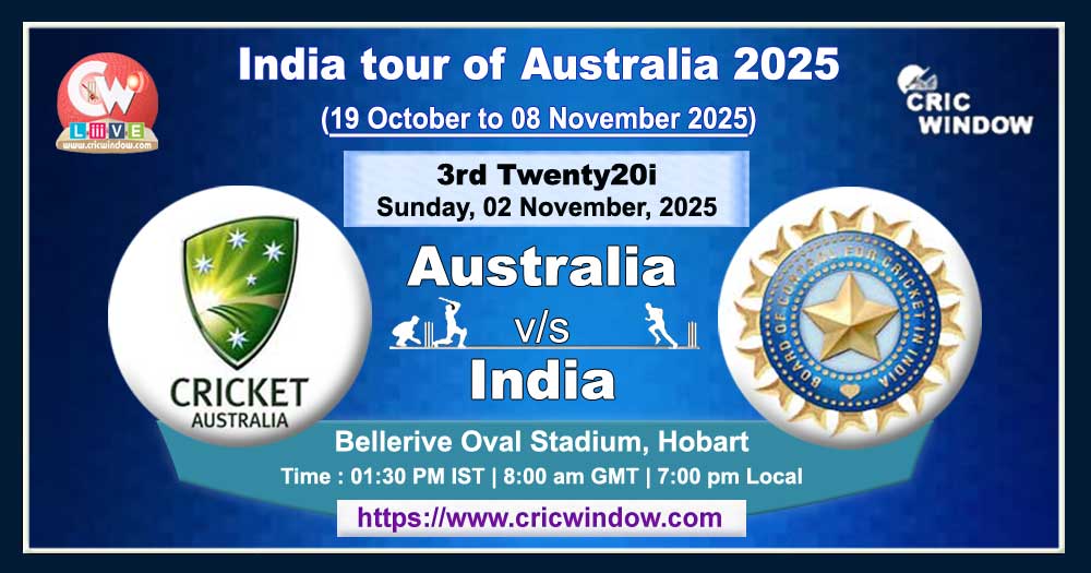 3rd t20i Aus vs Ind live updates