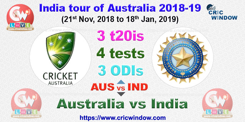 Aus vs Ind all format seires stats 2018-2019