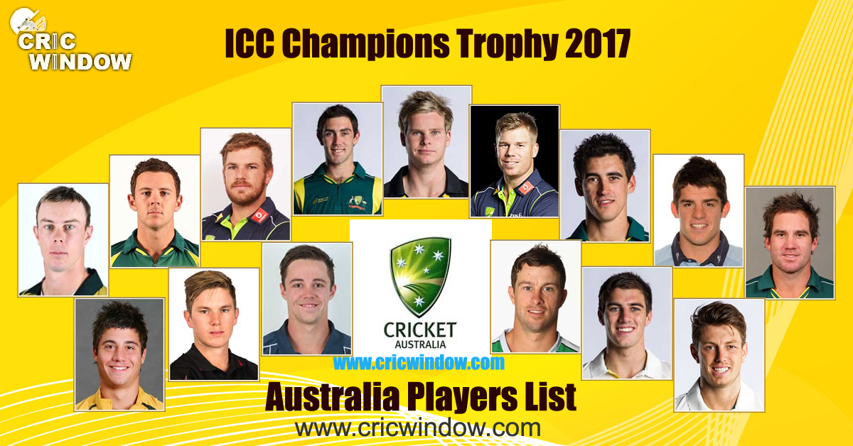Australia squad for champions trophy 2017