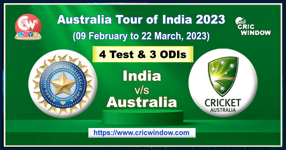 Australia tour of India in February-March 2023