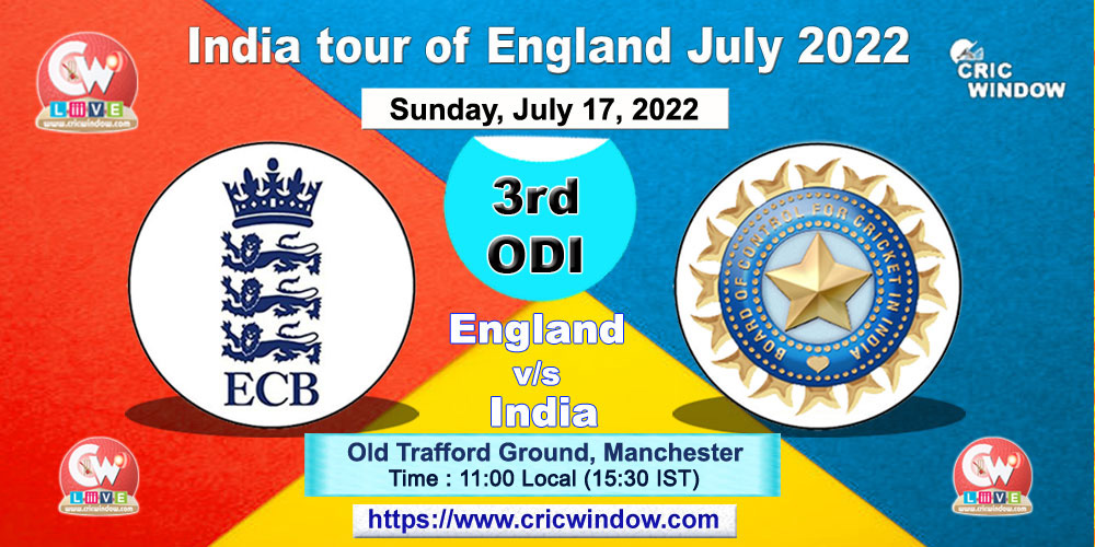 3rd ODI Ind vs Eng live 2022