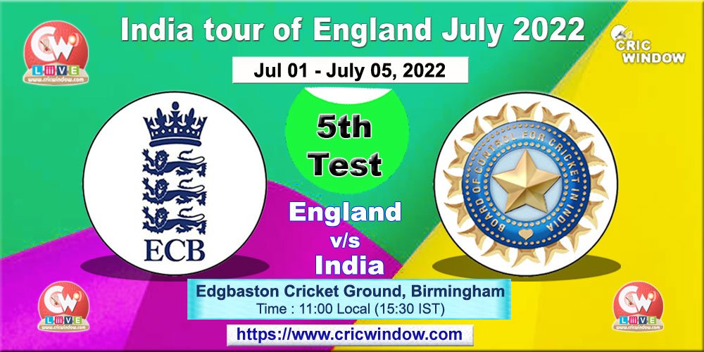 Eng vs Ind 5th test scorecard 2022