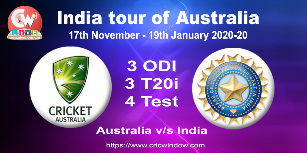 Schedule of India tour of Australia 2020-21