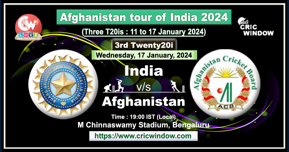 India vs Afghanistan 3rd t20i live 2024
