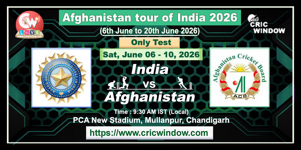 Test Match : India vs Afghanistan live 2026