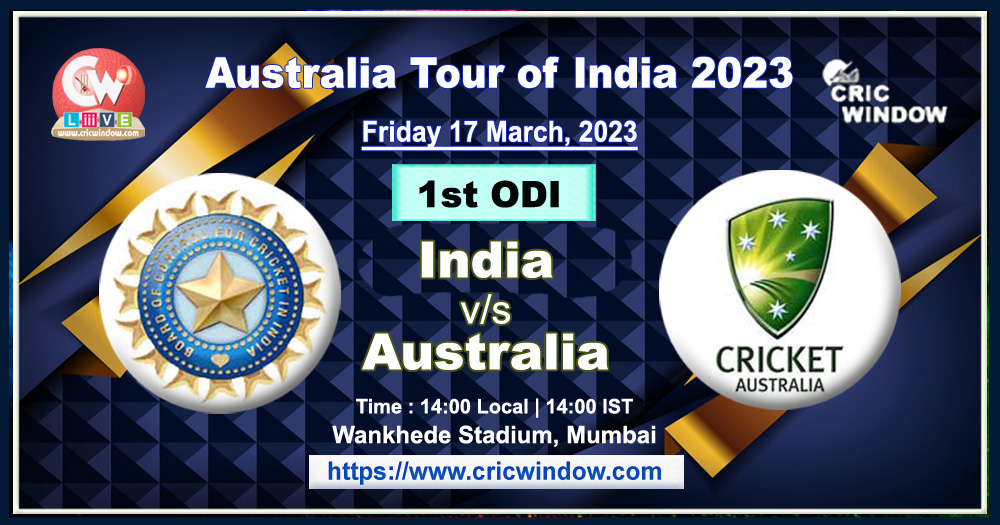 India vs Australia 1st odi live 2023