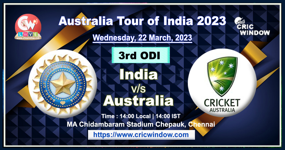 3rd ODI : India vs Australia live action