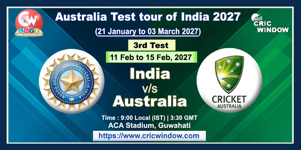 3rd test India vs Australia live 2027