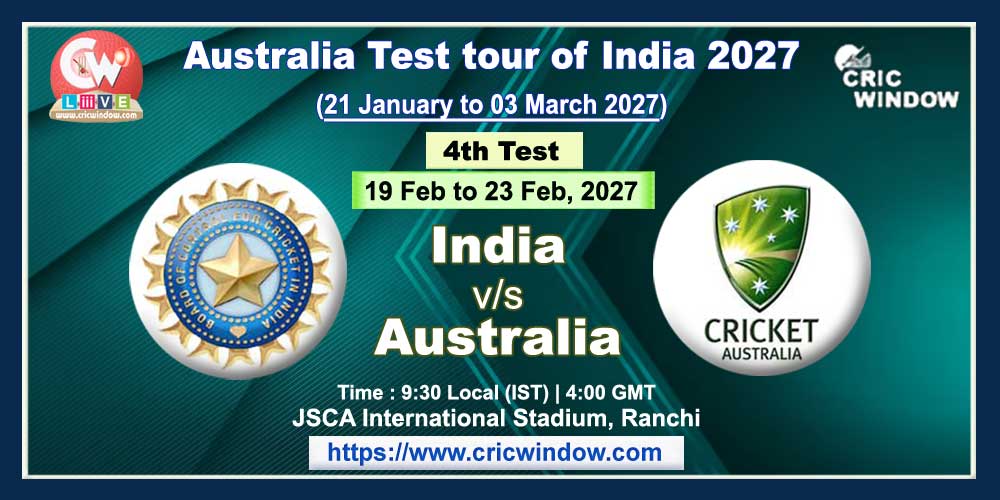 4th test India vs Australia live 2027