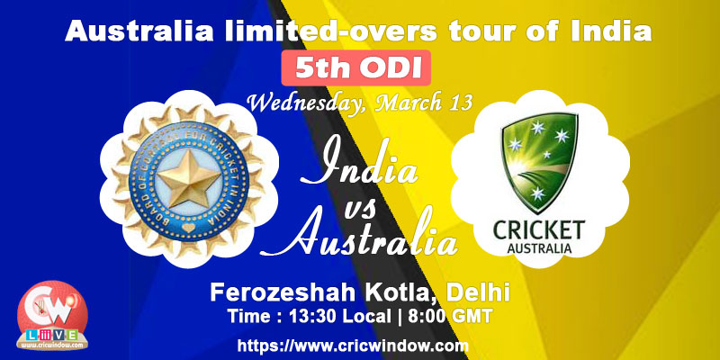 5th one-day India vs Australia live action