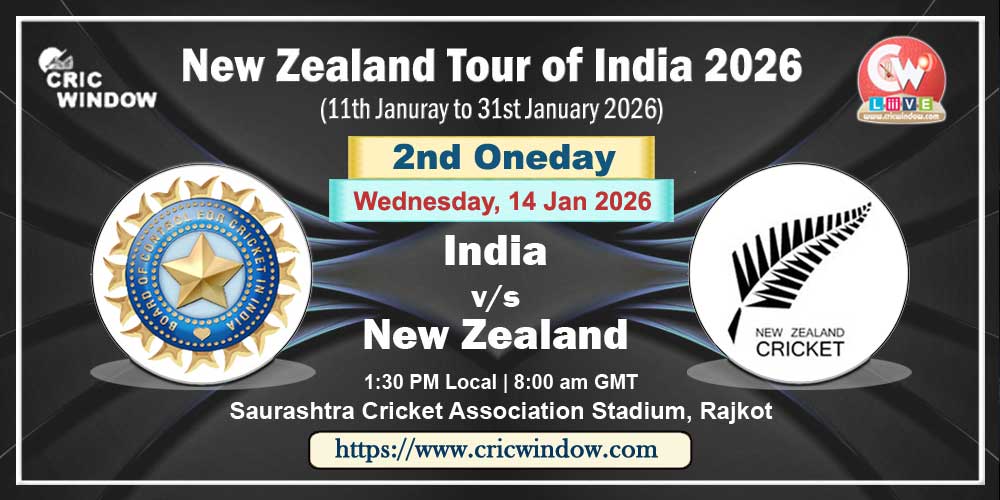 2nd ODI : India vs New Zealand live 2026