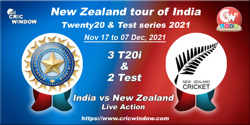 India vs New Zealand Schedule series 2021