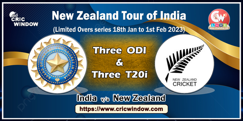 India vs New Zealand odi and t20i schedule series 2023