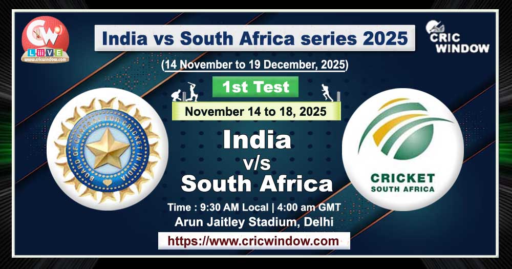 1st Test : India vs South Africa live 2025