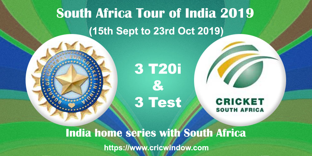 Ind vs SA test and twenty20i seires stats 2019