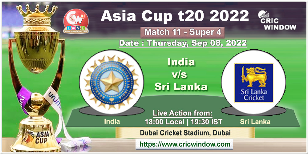 India vs Sri Lanka Asiacup t20 live 2022