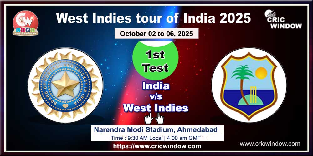 1st Test : India vs West Indies live 2025