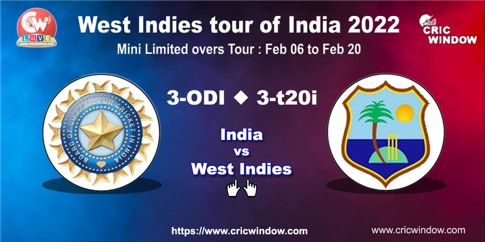 India Vs West Indies 2022 Schedule India Vs West Indies Fixtures Series 2022 - Cricwindow.com