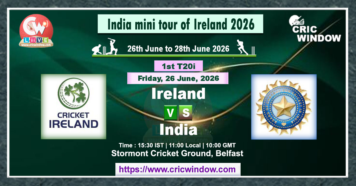 1st t20i Ireland vs India live 2026
