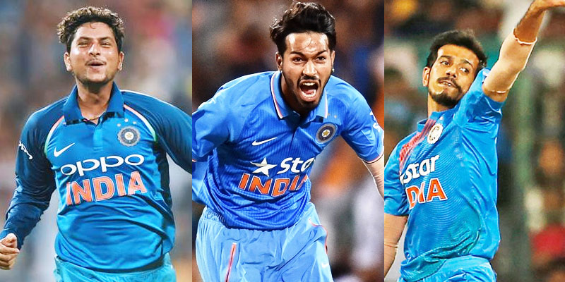 Kuldeep Yadav, YS Chahal and HH Pandya India