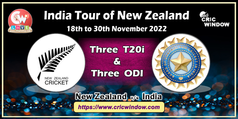 New Zealand vs India limited overs series November 2022