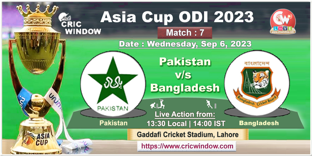 Pakistan vs Bangladesh ODI Asia Cup live 2023