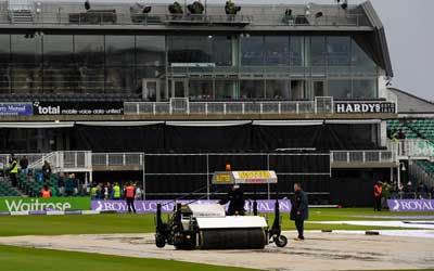 Rain stopped the match