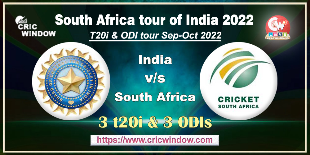 South Africa tour of India for t20i & ODI series 2022