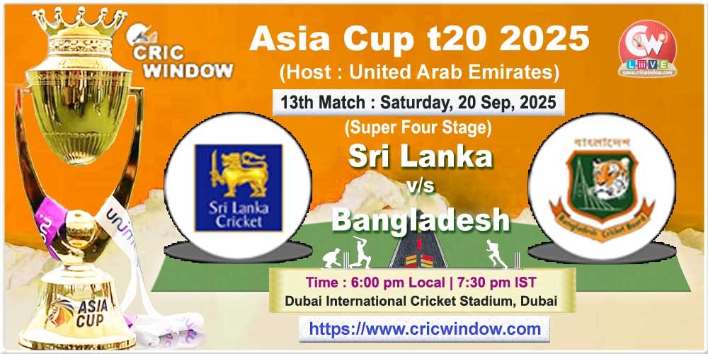 SL vs Ban Asiacup Super Four match live
