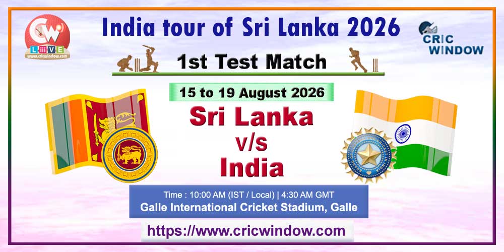 1st test India vs Sri Lanka live 2026