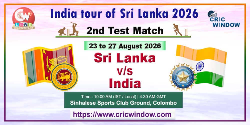 2nd test India vs Sri Lanka live 2026