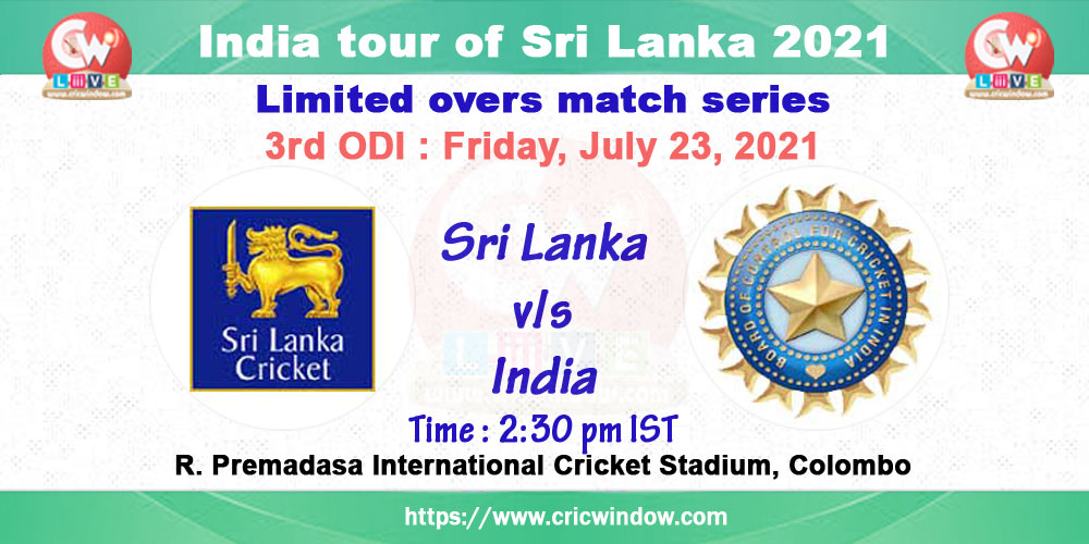 SL vs Ind 3rd odi scorecard 2021