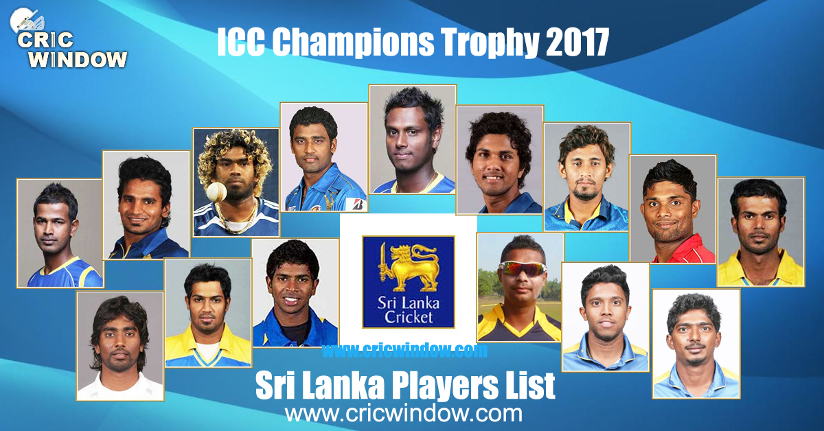 Sri Lanka squad for champions trophy 2017