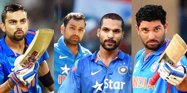 Virat-Yuvraj-Rohit-Dhawan India