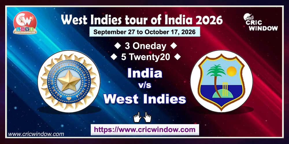 West Indies odi and t20i tour of India 2026