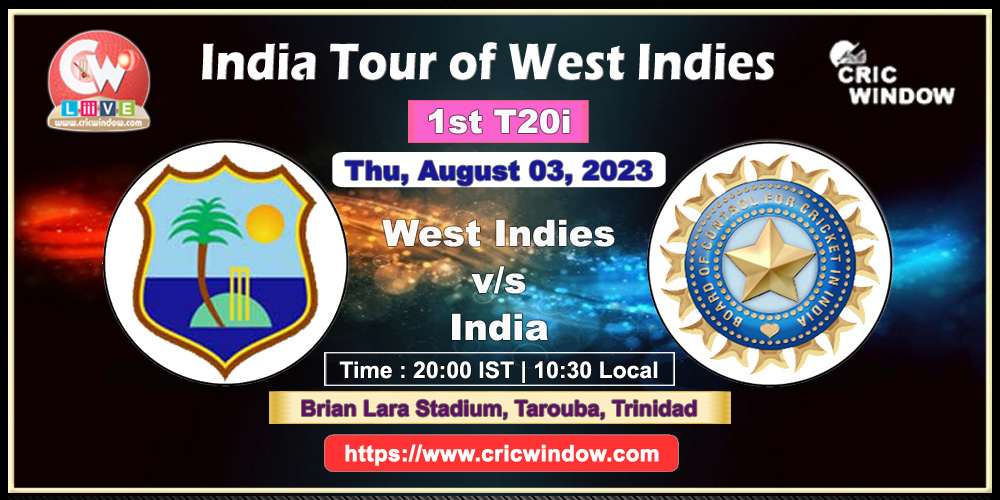 1st t20i Ind vs WI live action 2023