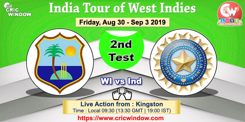 2nd Test : West Indies vs India live action