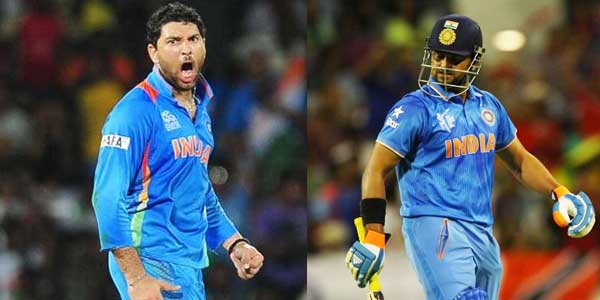 Yuvraj Singh and Suresh Raina India