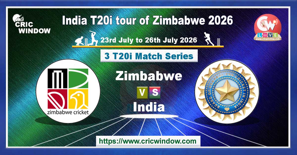 Zimbabwe vs India t20i schedule series 2026